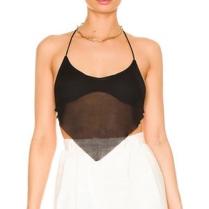 Revolve superdown Nola halter top in black